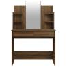 Dressing Table with Mirror - Brown Oak | Elegant Makeup Vanity