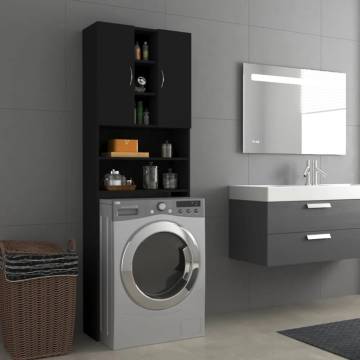 Washing Machine Cabinet Black - Stylish & Space-Saving Design