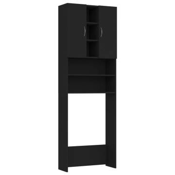 Washing Machine Cabinet Black - Stylish & Space-Saving Design