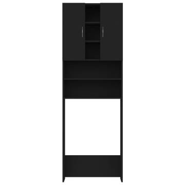 Washing Machine Cabinet Black - Stylish & Space-Saving Design