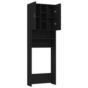 Washing Machine Cabinet Black - Stylish & Space-Saving Design