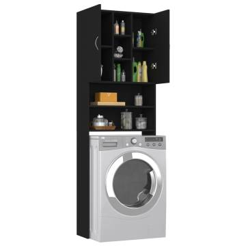 Washing Machine Cabinet Black - Stylish & Space-Saving Design