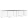 Light Grey Chicken Cage with Roof - Durable Galvanised Steel