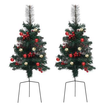 Artificial Pathway Christmas Trees - 76 cm PVC - 2 pcs