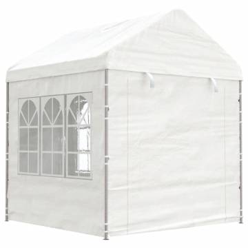 Gazebo with Roof White 6.69x2.28x2.69m for Outdoor Events