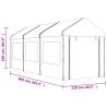 Gazebo with Roof White 6.69x2.28x2.69m for Outdoor Events