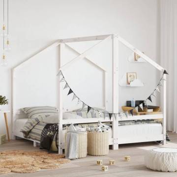 Kids Bed Frame White 80x160 cm Solid Wood Pine - HipoMarket