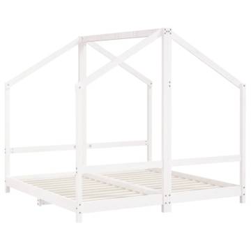 Kids Bed Frame White 80x160 cm Solid Wood Pine - HipoMarket