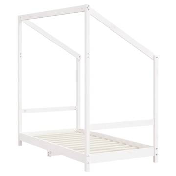 Kids Bed Frame White 80x160 cm Solid Wood Pine - HipoMarket