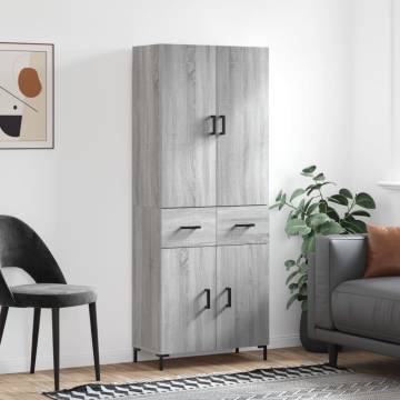 Stylish Highboard Grey Sonoma - 69.5x34x180 cm | Hipo Market