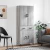 Highboard Grey Sonoma 69.5x34x180 cm Engineered Wood Colour grey sonoma Quantity in Package 1 Model 2 doors 2 drawers 