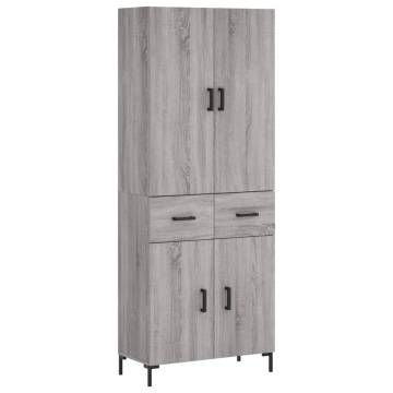 Stylish Highboard Grey Sonoma - 69.5x34x180 cm | Hipo Market