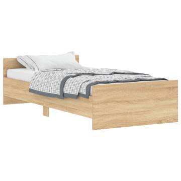 Sonoma Oak Bed Frame 100x200 cm - Quality Engineered Wood