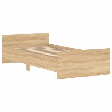 Sonoma Oak Bed Frame 100x200 cm - Quality Engineered Wood