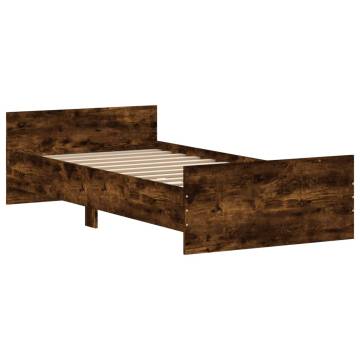 Smoked Oak Single Bed Frame 90x190 cm - Durable & Stylish