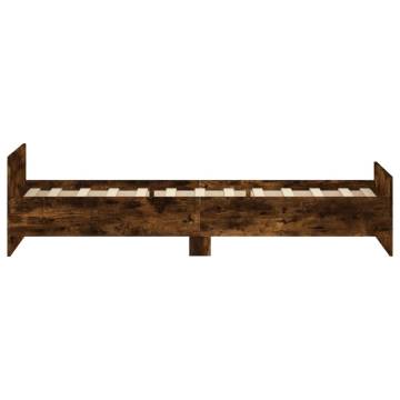 Smoked Oak Single Bed Frame 90x190 cm - Durable & Stylish