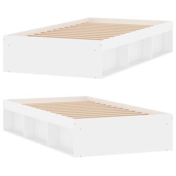 Modern White Bed Frame 100x200 cm - Durable & Stylish