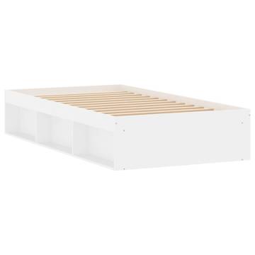 Modern White Bed Frame 100x200 cm - Durable & Stylish