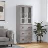 Highboard Grey Sonoma 69.5x34x180 cm Engineered Wood Colour grey sonoma Quantity in Package 1 Model 3 drawers 