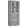 Stylish Highboard Grey Sonoma - 69.5x34x180 cm | HipoMarket