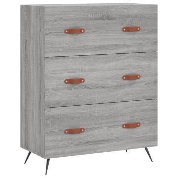 Stylish Highboard Grey Sonoma - 69.5x34x180 cm | HipoMarket