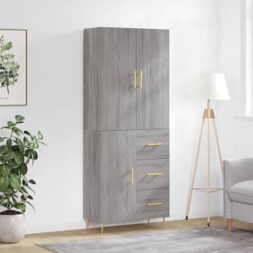 Highboard Grey Sonoma - Elegant Storage Solution - HipoMarket