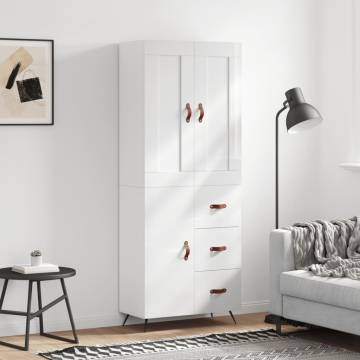 Highboard High Gloss White - Stylish Storage Solution