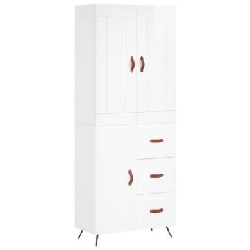 Highboard High Gloss White - Stylish Storage Solution