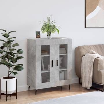 Stylish Concrete Grey Sideboard - 69.5x34x90 cm