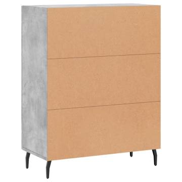 Stylish Concrete Grey Sideboard - 69.5x34x90 cm