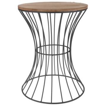 H&S Collection Beige Metal Side Table | Stylish Home Décor