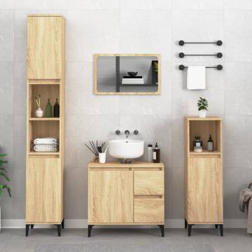 Sonoma Oak Bathroom Cabinet - Stylish Storage 30x30x100 cm