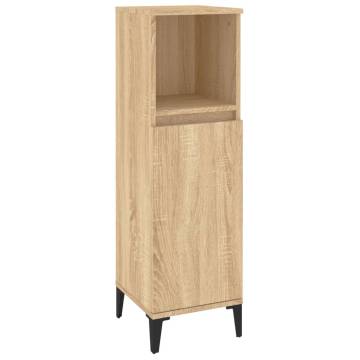 Sonoma Oak Bathroom Cabinet - Stylish Storage 30x30x100 cm