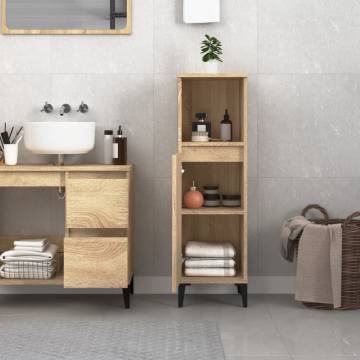 Sonoma Oak Bathroom Cabinet - Stylish Storage 30x30x100 cm