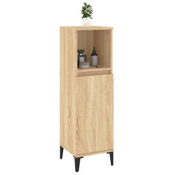 Sonoma Oak Bathroom Cabinet - Stylish Storage 30x30x100 cm