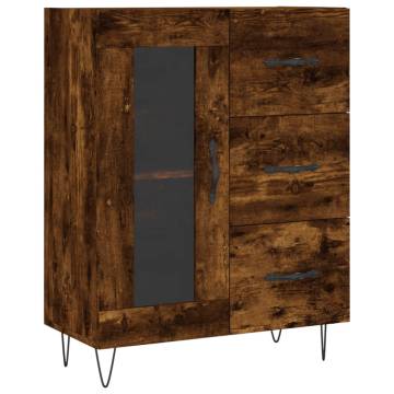 Stylish Highboard in Smoked Oak - 69.5x34x180 cm