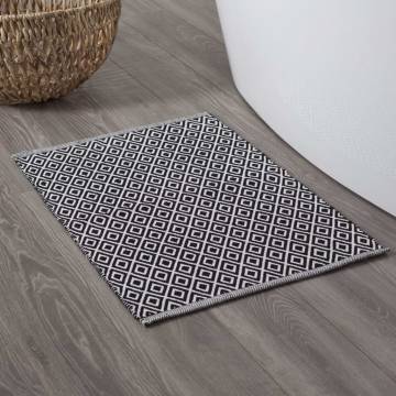 Sealskin Bath Mat Trellis Cotton 60x90 cm - Black & White