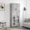 Highboard Concrete Grey 69.5x34x180 cm Engineered Wood Colour concrete grey Quantity in Package 1 Model 2 glass doors 