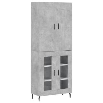 Stylish Highboard Concrete Grey | 69.5x34x180 cm