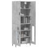 Stylish Highboard Concrete Grey | 69.5x34x180 cm