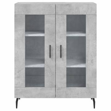 Stylish Highboard Concrete Grey | 69.5x34x180 cm