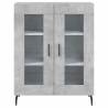 Stylish Highboard Concrete Grey | 69.5x34x180 cm