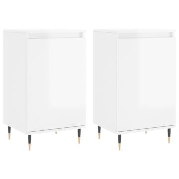 Stylish High Gloss White Sideboards - 2 pcs | HipoMarket