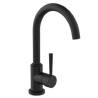 SCHÜTTE Sink Mixer with High Round Spout CORNWALL Low Pressure Black Matt Colour black 