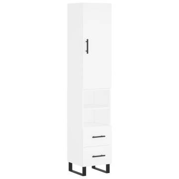 Stylish Highboard White - 34.5x34x180 cm | Hipo Market