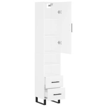 Stylish Highboard White - 34.5x34x180 cm | Hipo Market