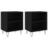 Black Bedside Cabinets - 2 pcs Engineered Wood | HipoMarket