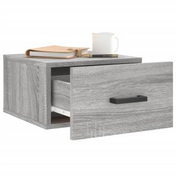 Wall-mounted Bedside Cabinets - 2 pcs Grey Sonoma | HipoMarket