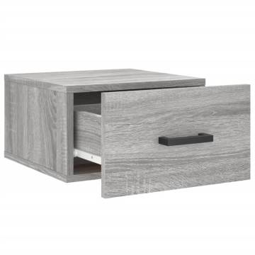 Wall-mounted Bedside Cabinets - 2 pcs Grey Sonoma | HipoMarket