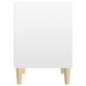 Elegant High Gloss White Bedside Cabinet - 40x35x50 cm